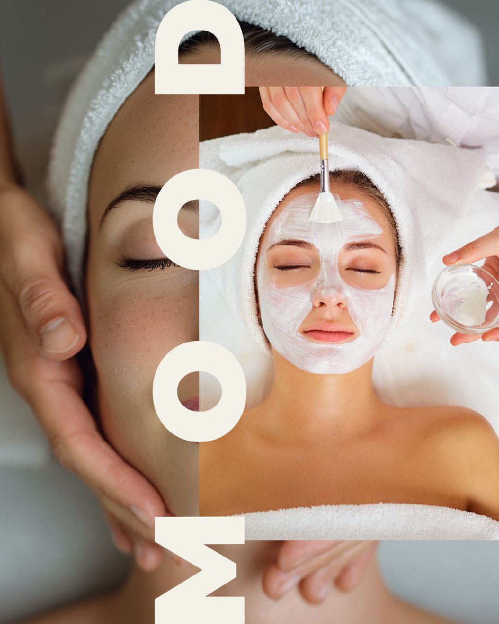 Aesthetic mood board facial treatment post