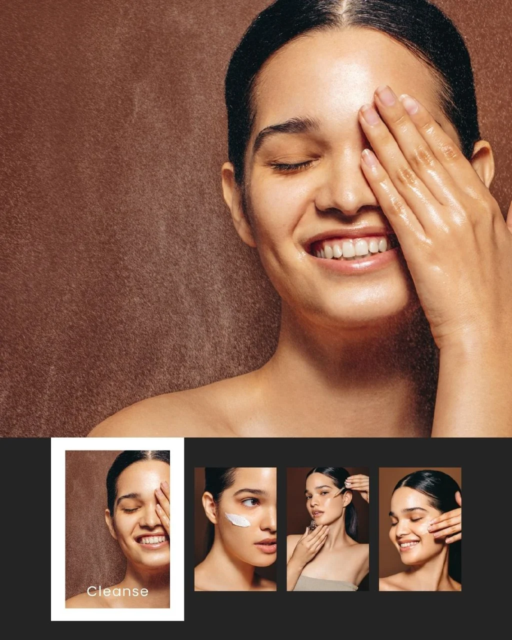 Skincare cleanse routine Instagram collage