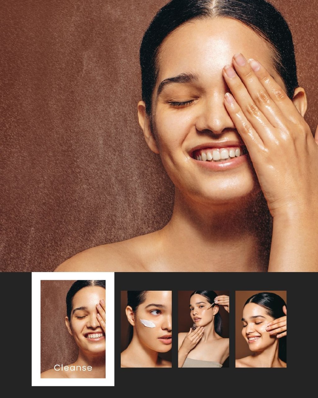 Skincare cleanse routine Instagram collage