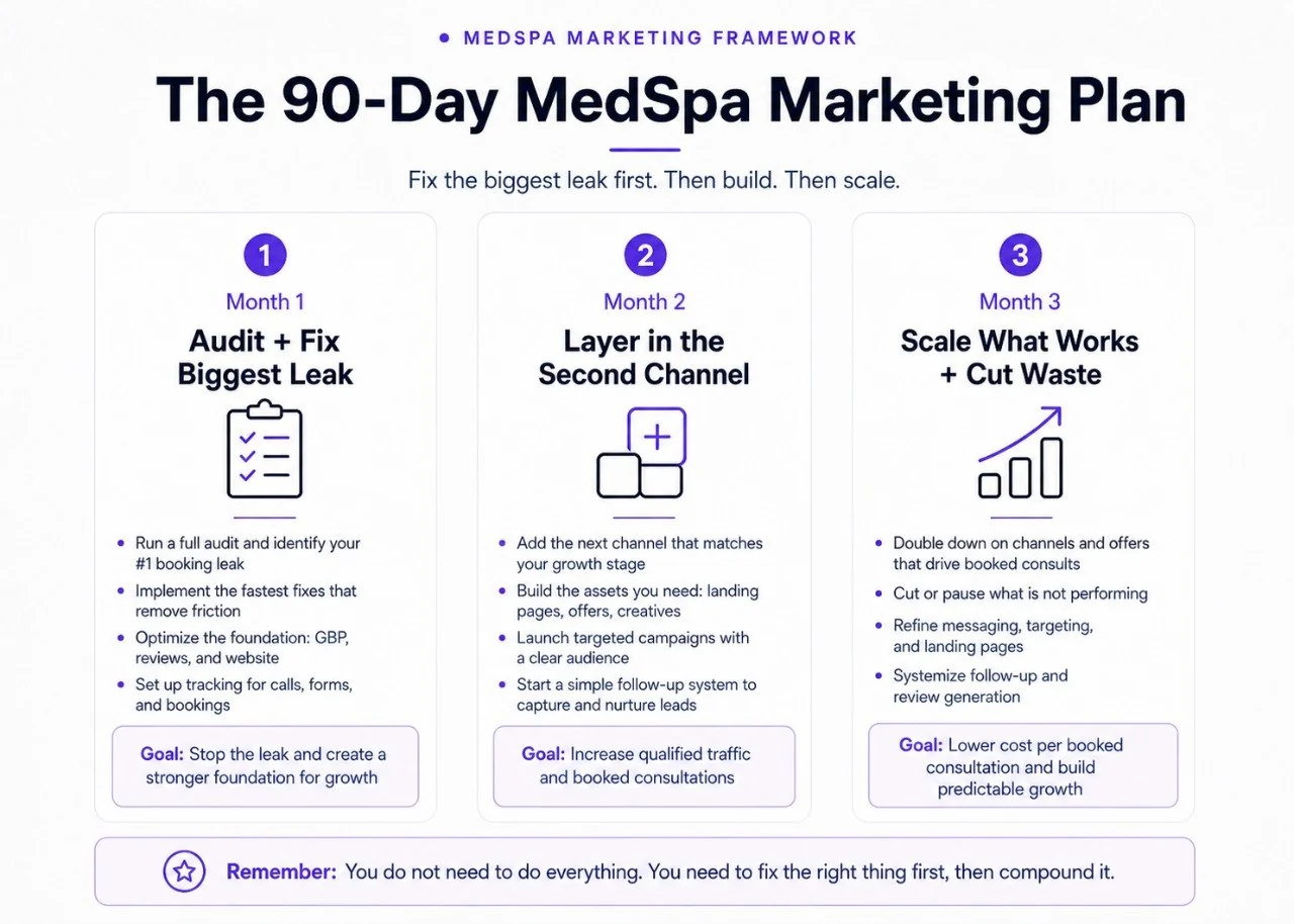 90-Day MedSpa Marketing Plan timeline